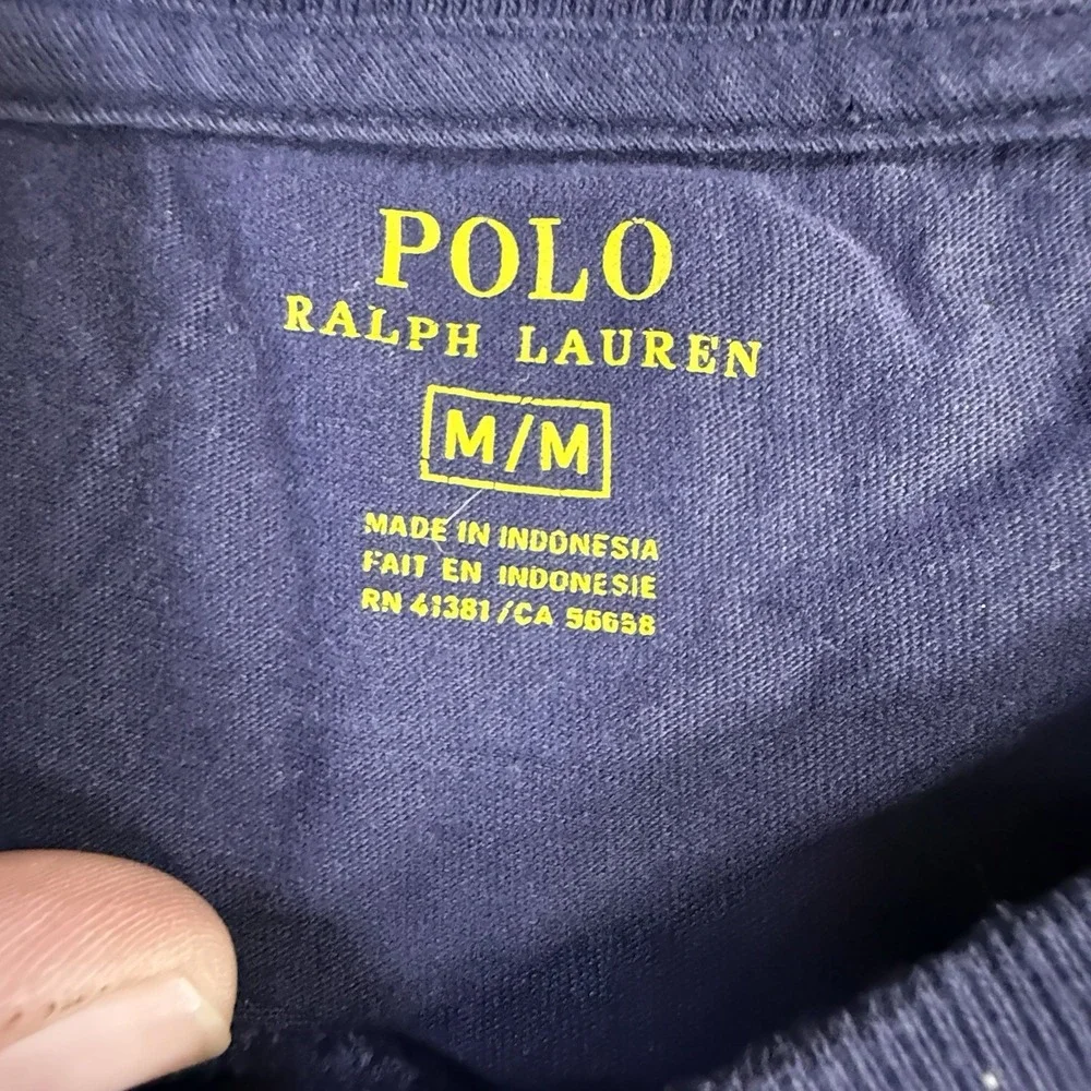 Polo Ralph Lauren V‎ Neck Shirt Classic Fit Blue Men's Size Medium